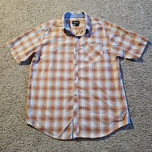 Marmot Shirt Mens Large Button Up Plaid Outdoor Camp Hiking Short Sleeve